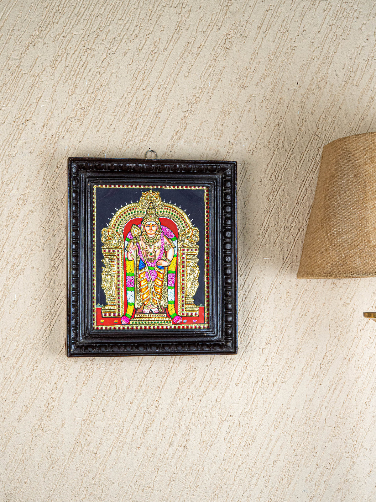 Tanjore Painting - Murugan - Flat (Gold Foil) - 12x10 inch - WL5533