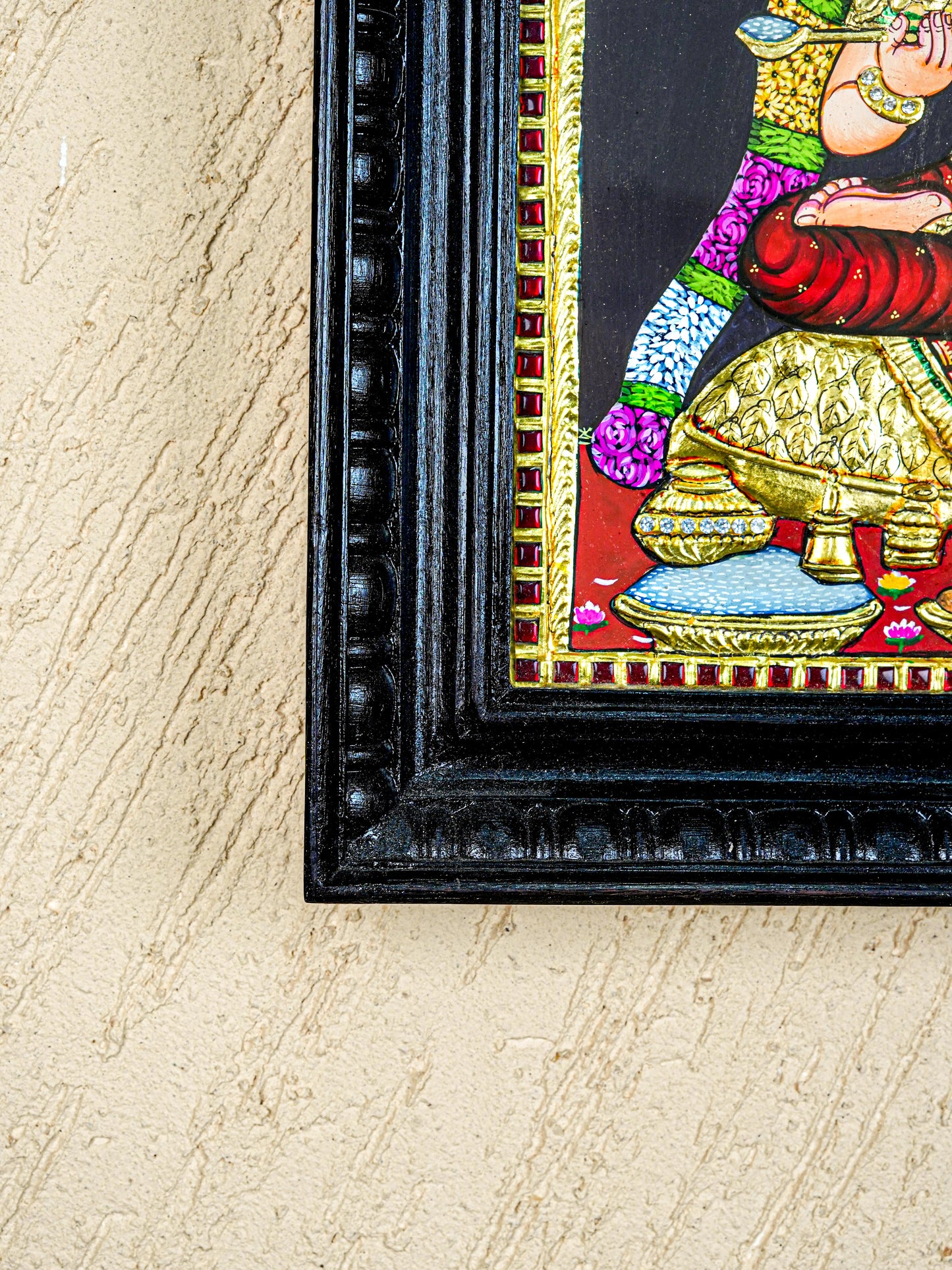 Tanjore Painting - Annapoorani - Semi Embossed - 15x12 inch - WL5574