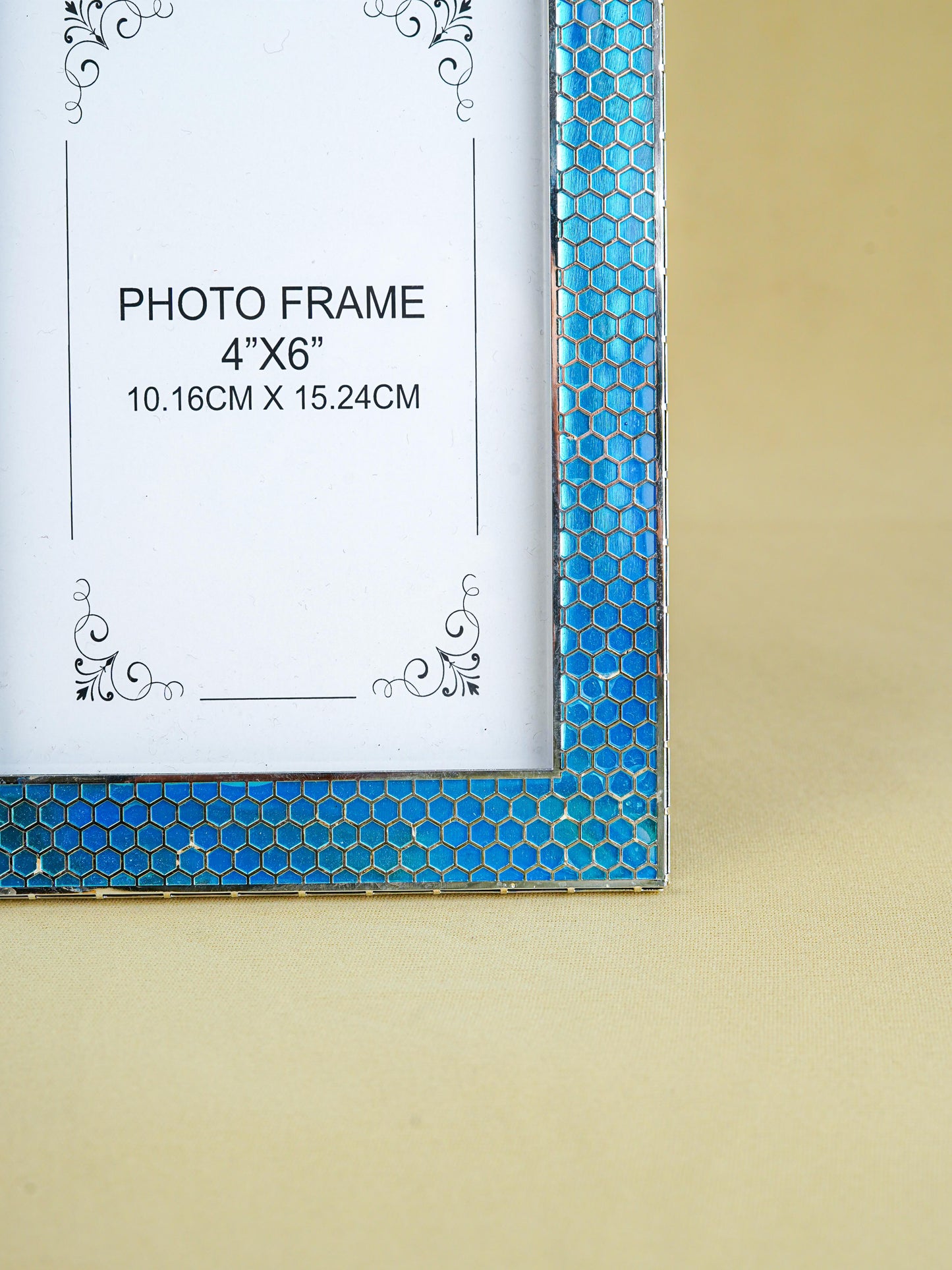 White Metal Designer Photo Frame - Blue - WL5587-1