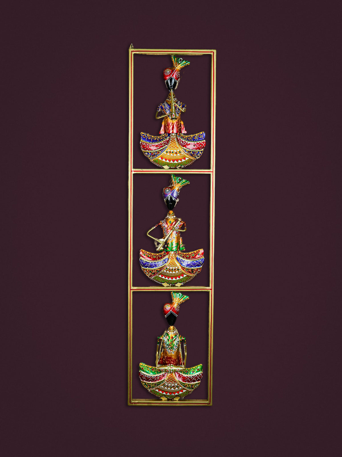 Metal Musicians Wall Hanging Panel - Gold - WL5597