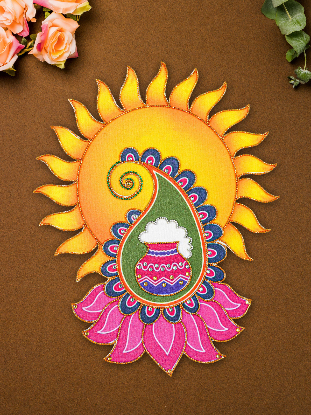 Rangoli - Sun-Kite-Cow - Set of 3 - WL5599