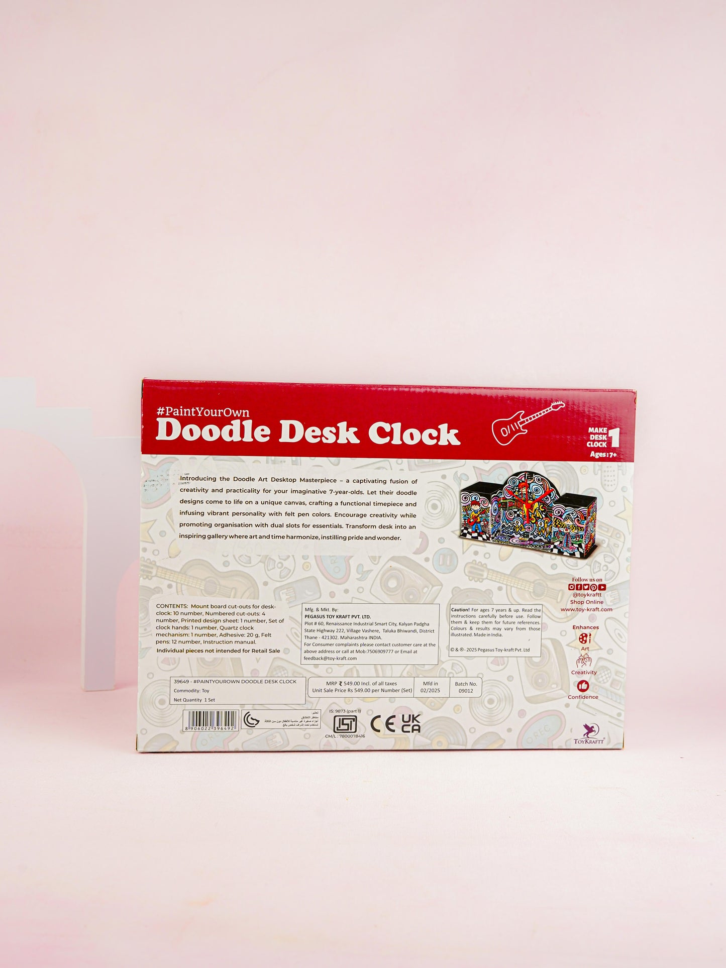 Doodle Art Kit - Desk Clock - WL5602