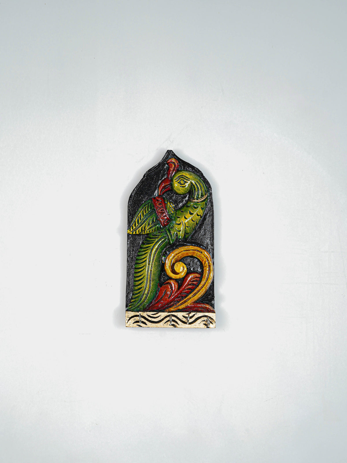Wooden Carved Parrot Key Hanger - 12 inch - WL5619