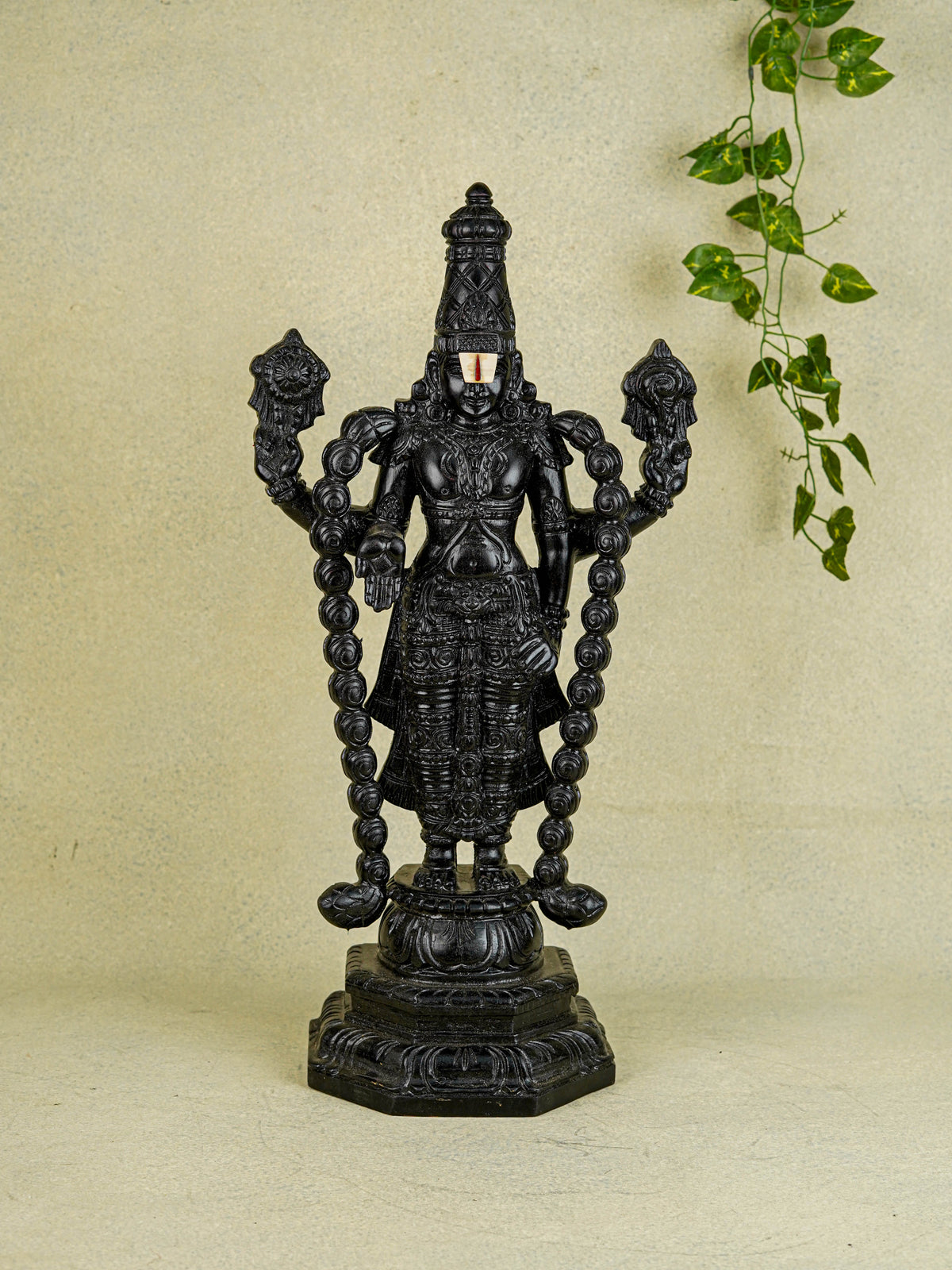 Wooden Carved Tirupathi Balaji Idol - 24 inch - WL5638