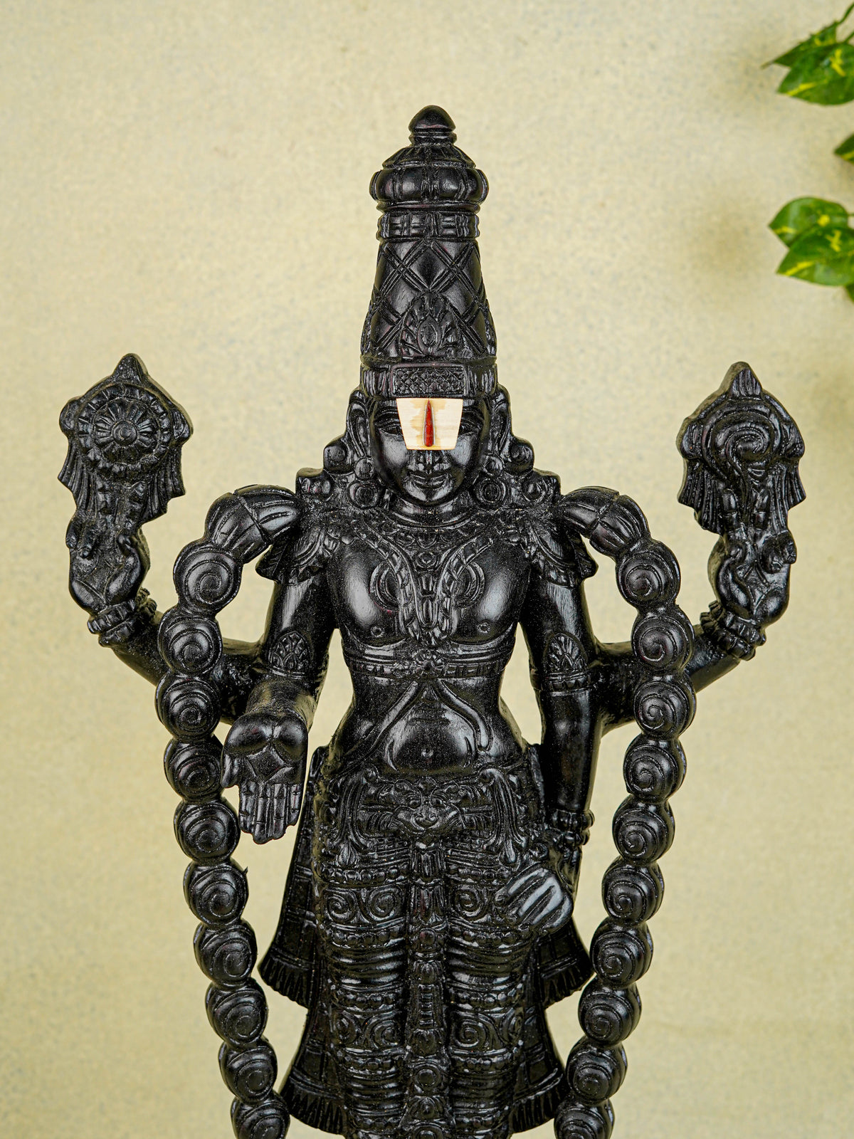 Wooden Carved Tirupathi Balaji Idol - 24 inch - WL5638
