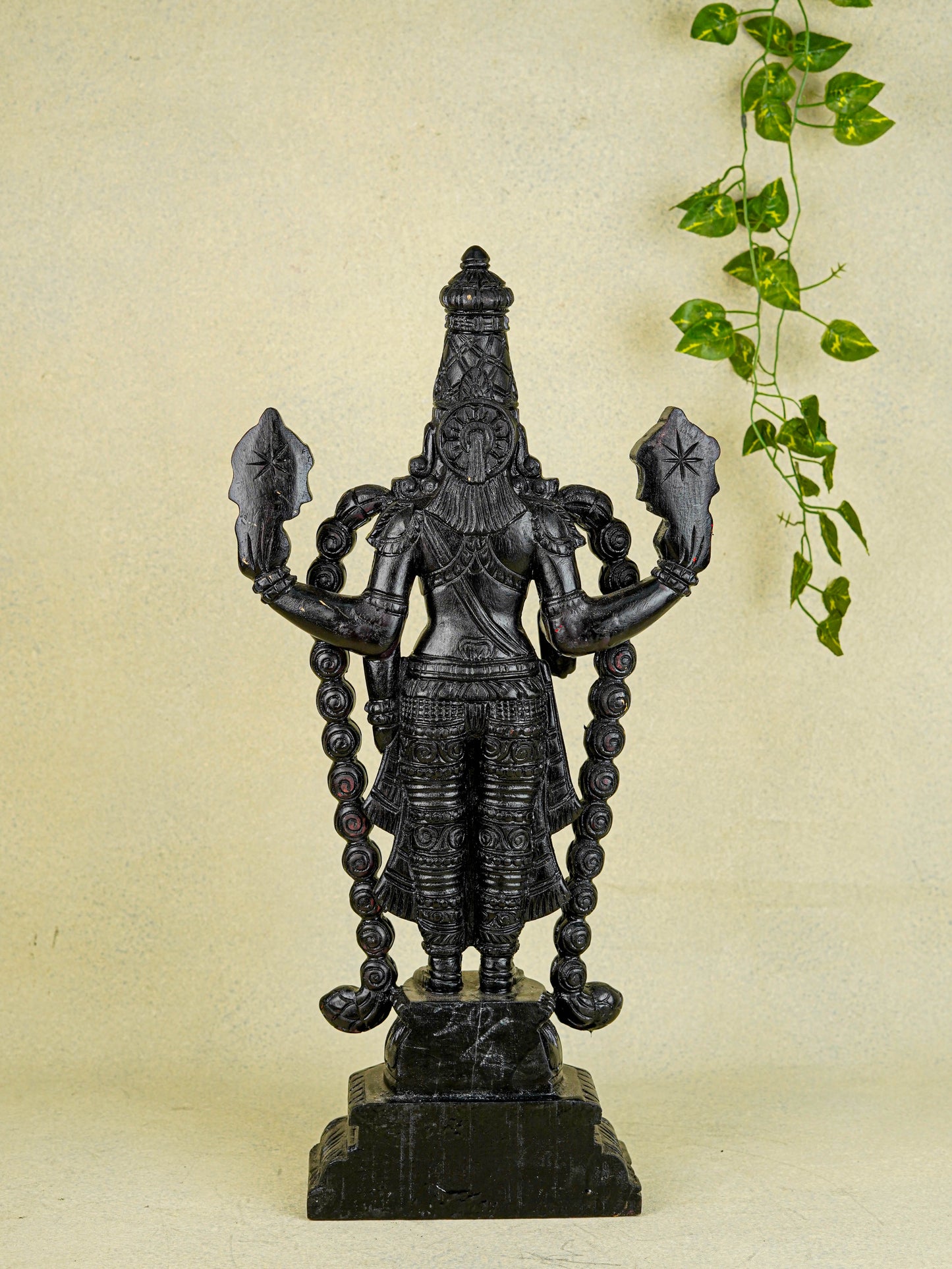 Wooden Carved Tirupathi Balaji Idol - 24 inch - WL5638