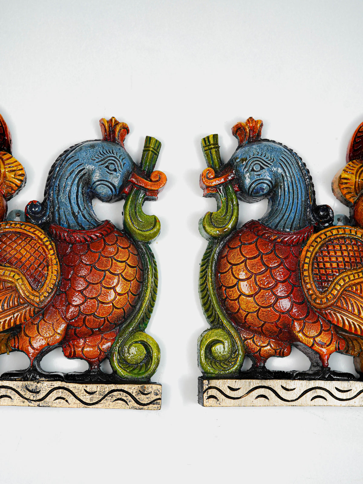 Wooden Carved Annapakshi Bracket - Set of 2 - 11 inch - WL5642