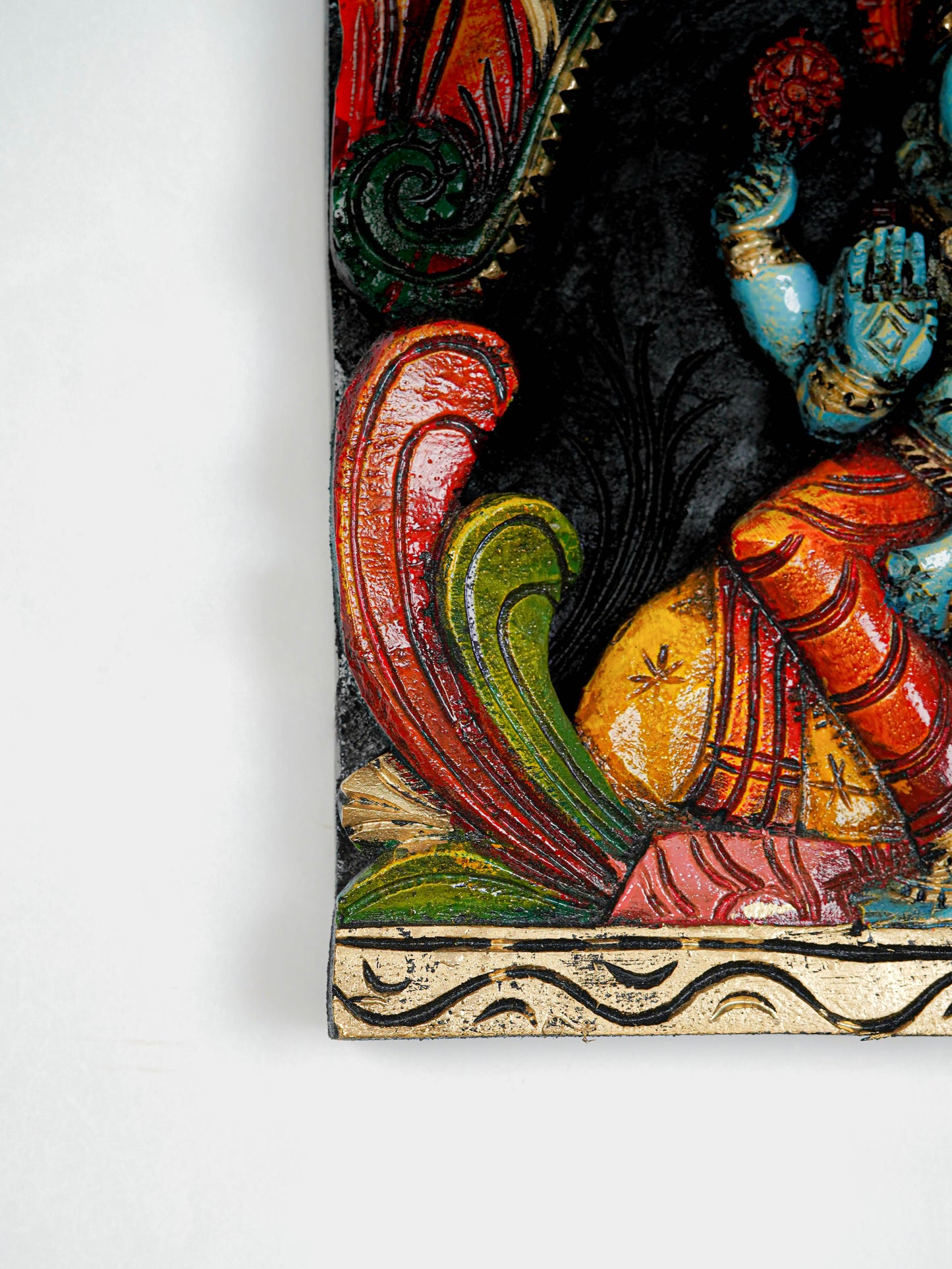 Wooden Carved Ranganathar Wall Hanging Frame - 12 inch - WL5644