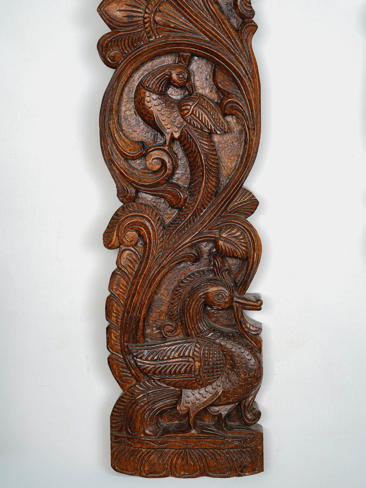 Wooden Carved Ganesha - Lakshmi Wall Hanging Panel - Set of 2 - 36 inch - WL5651