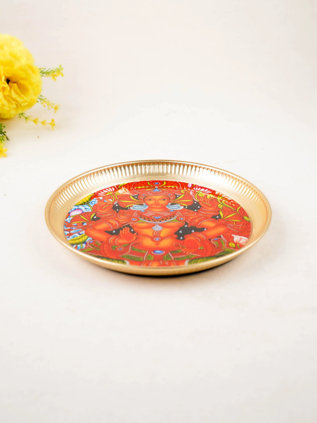 Brass Plate with Mural Print - 8 inch - WL5936-3