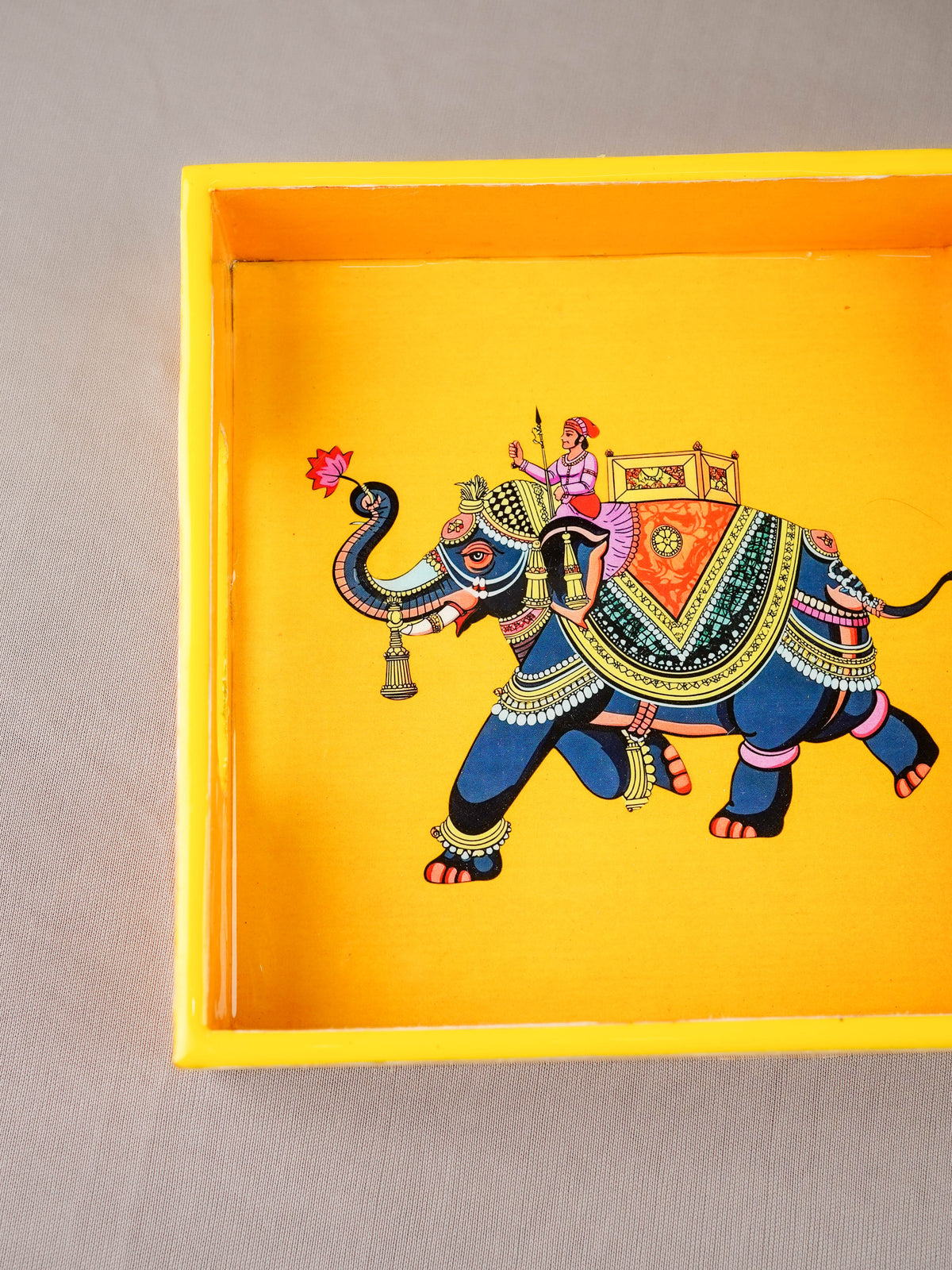 Elephant Print Square Tray - 8X8 inch - WL5940-3