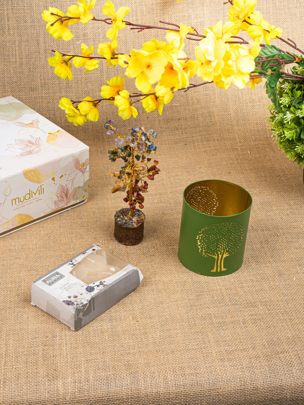 Gift Hamper - Votive with Tree of Life and Scented Candles - WMH0028