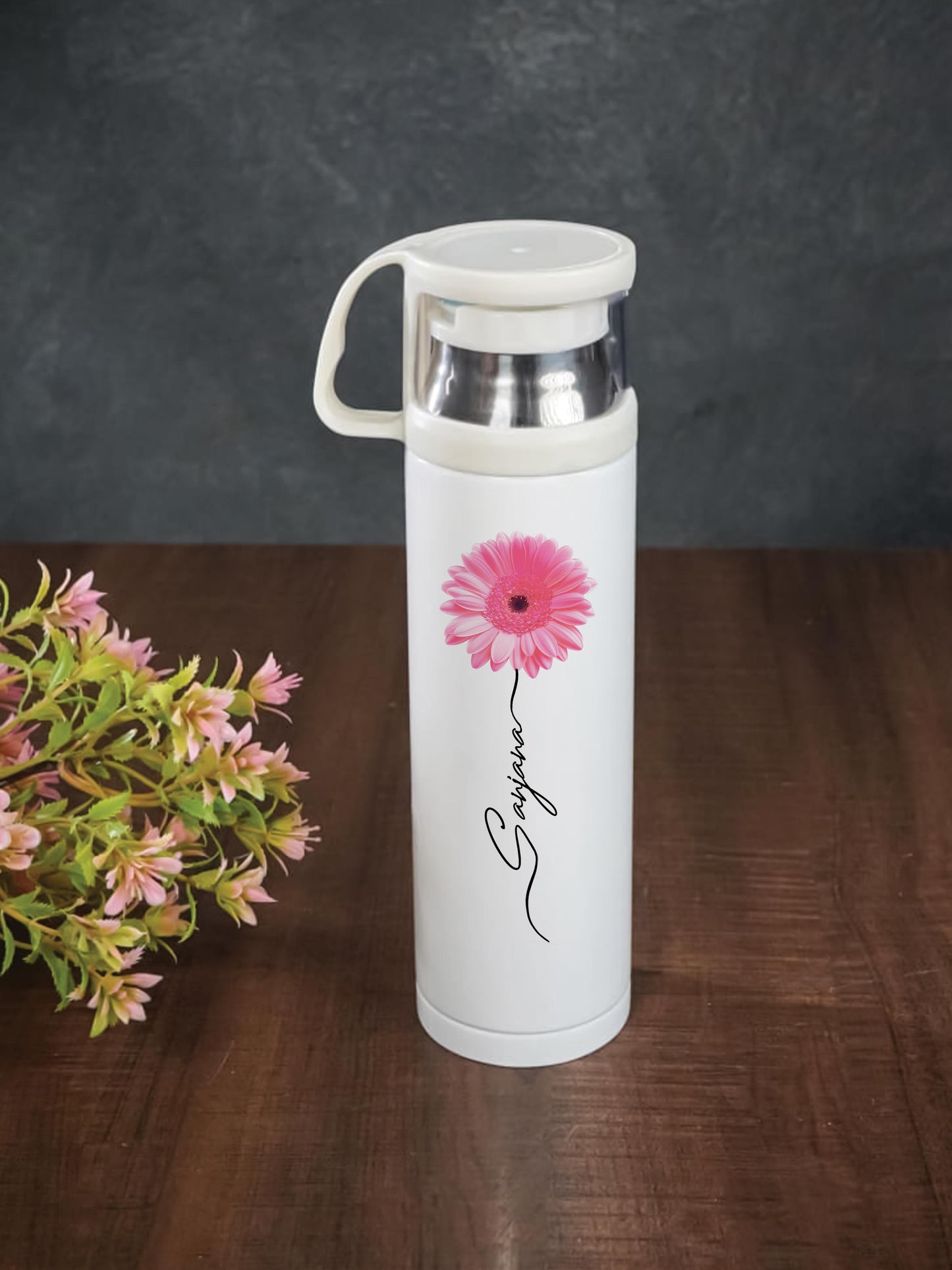 Corporate Gift - White Stainless Steel Vacuum Cup & Flask - BCG0075
