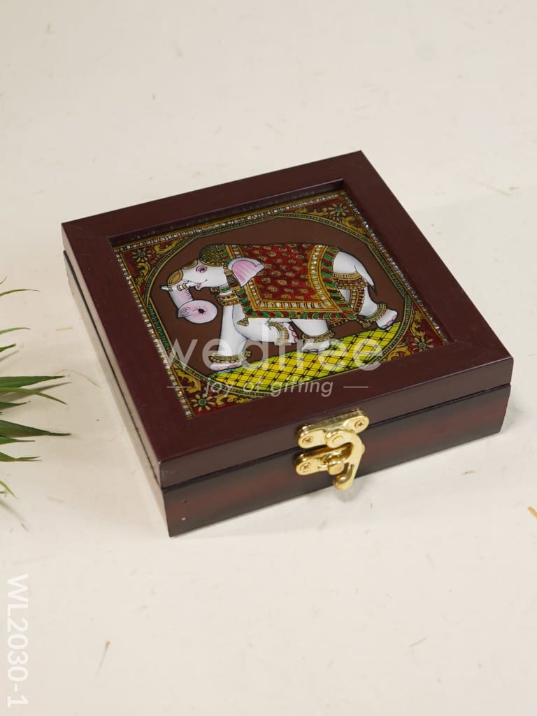 Acrylic Reverse Picture Jewelry Box - Elephant - WL2030-1