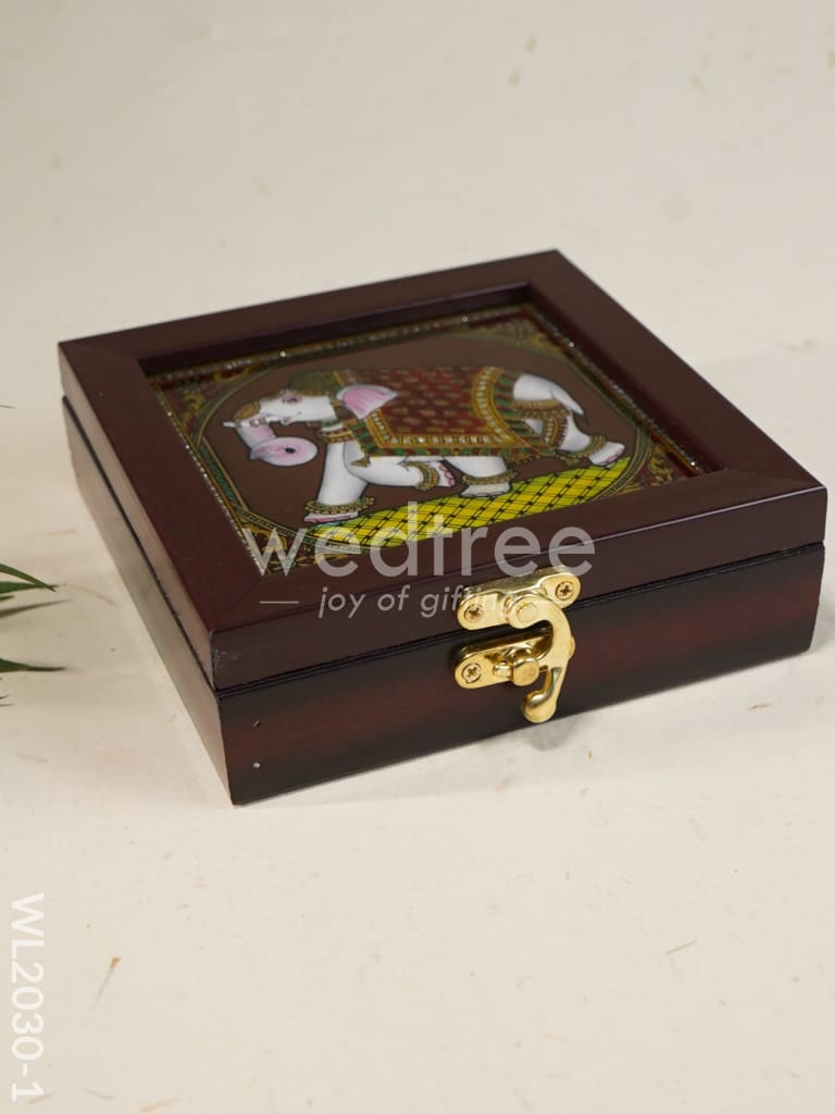 Acrylic Reverse Picture Jewelry Box - Elephant - WL2030-1