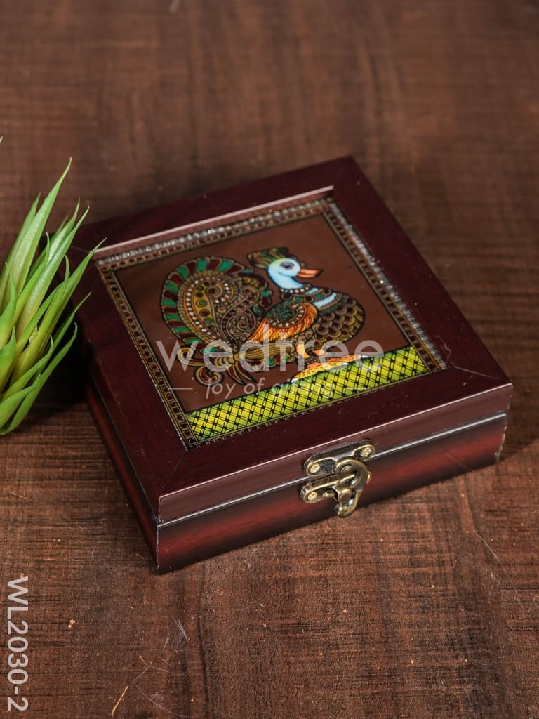 Acrylic Reverse Picture Jewelry Box - Tanjore Art Annapakshi1 - WL2030-2