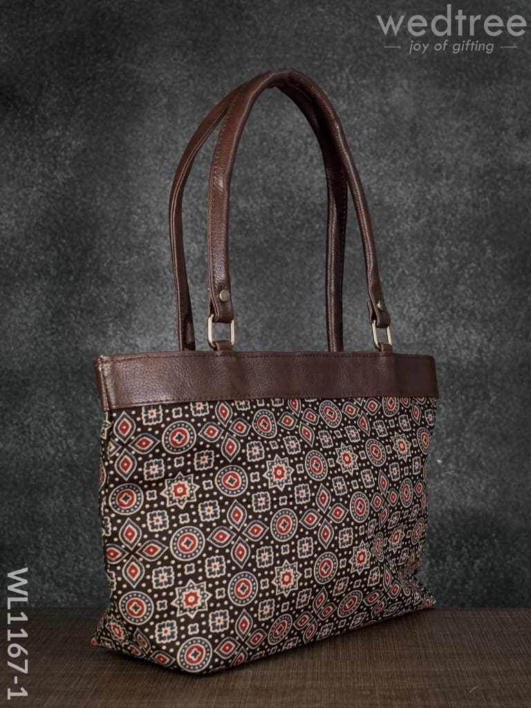 Ajrakh Printed Fabric Handbag - WL1167