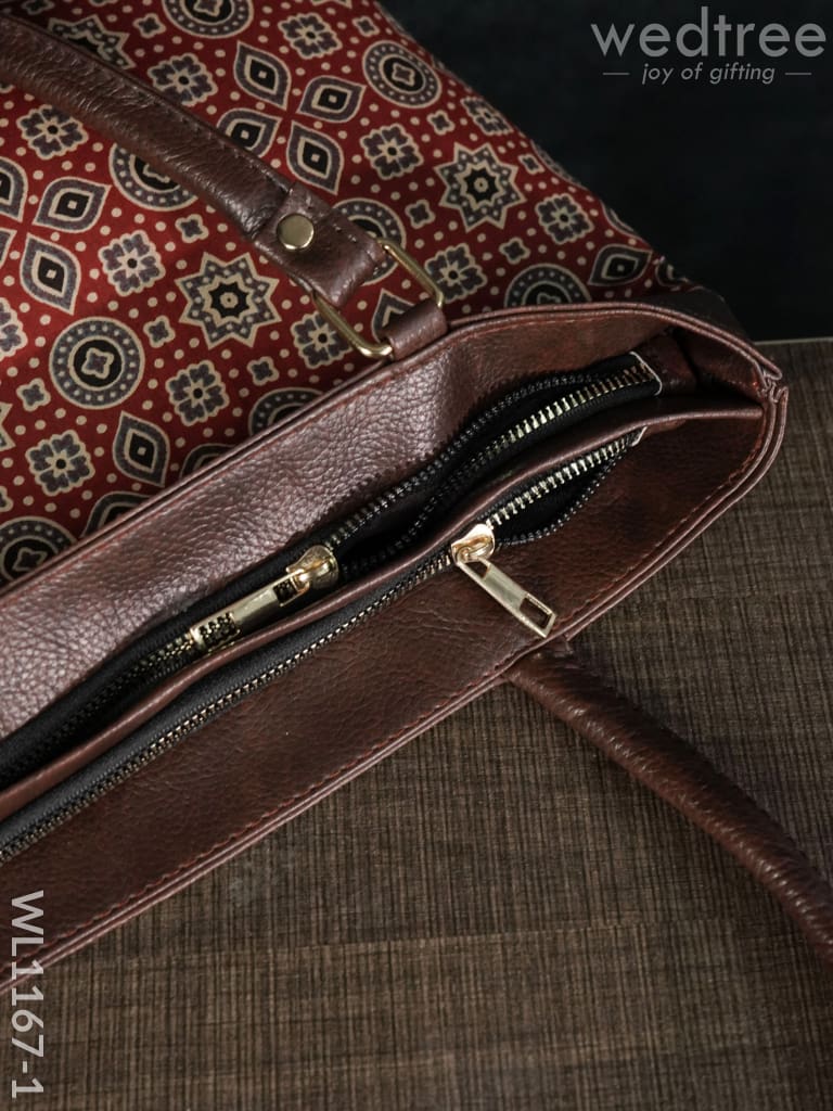 Ajrakh Printed Fabric Handbag - WL1167