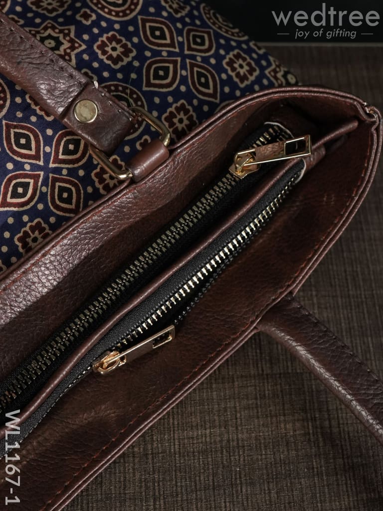 Ajrakh Printed Fabric Handbag - WL1167