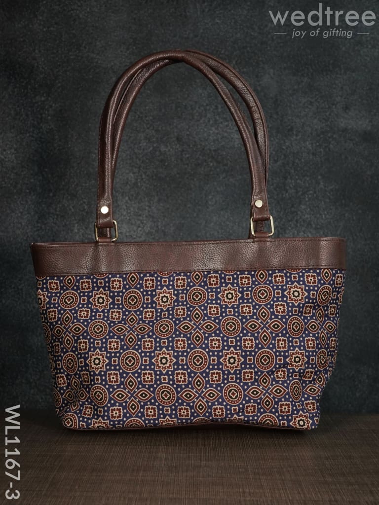 Ajrakh Printed Fabric Handbag - WL1167