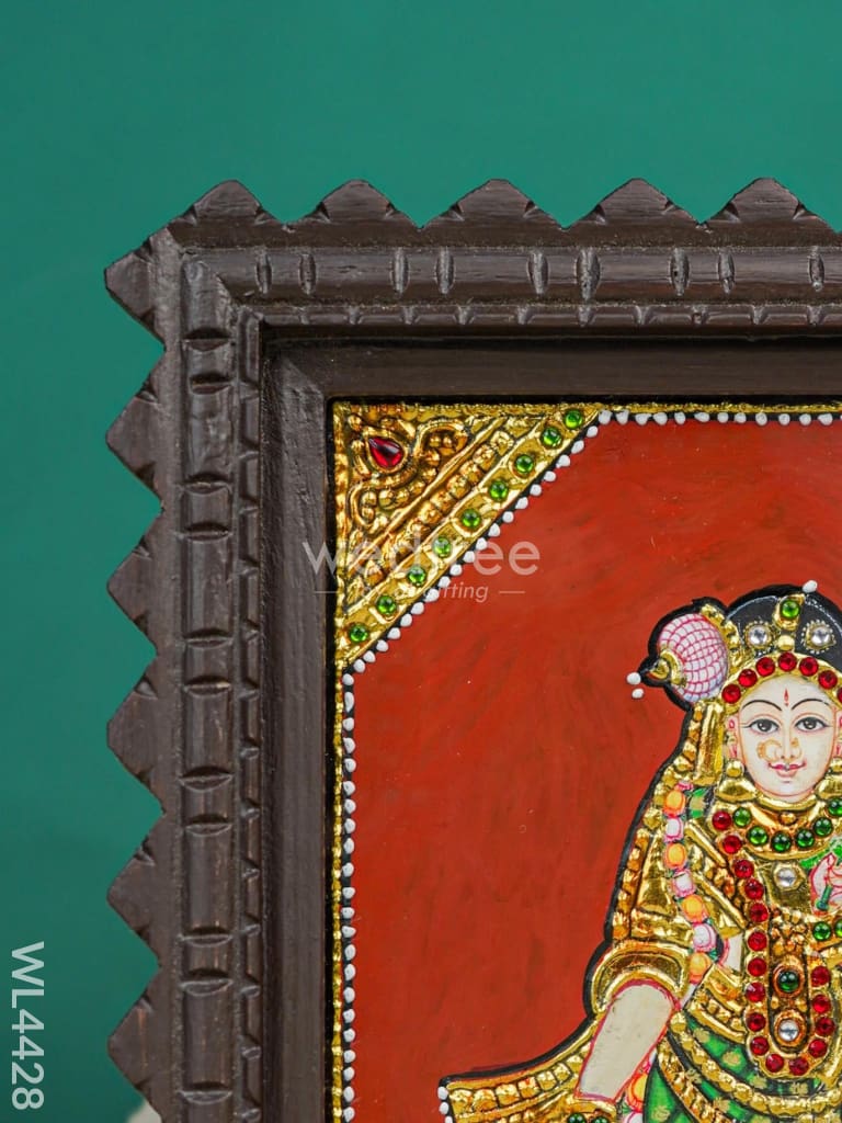 Andal Photo frame with Tanjore art work - Flat (Gold foil) - 8 x 6 inch - WL4428