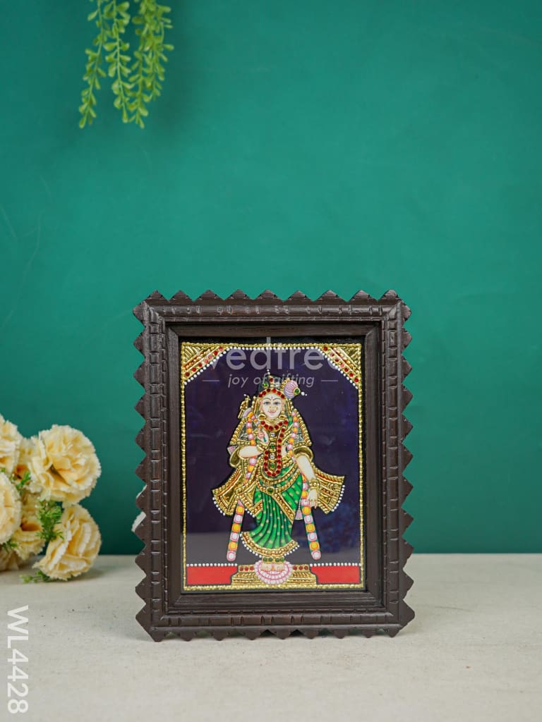 Andal Photo frame with Tanjore art work - Flat (Gold foil) - 8 x 6 inch - WL4428