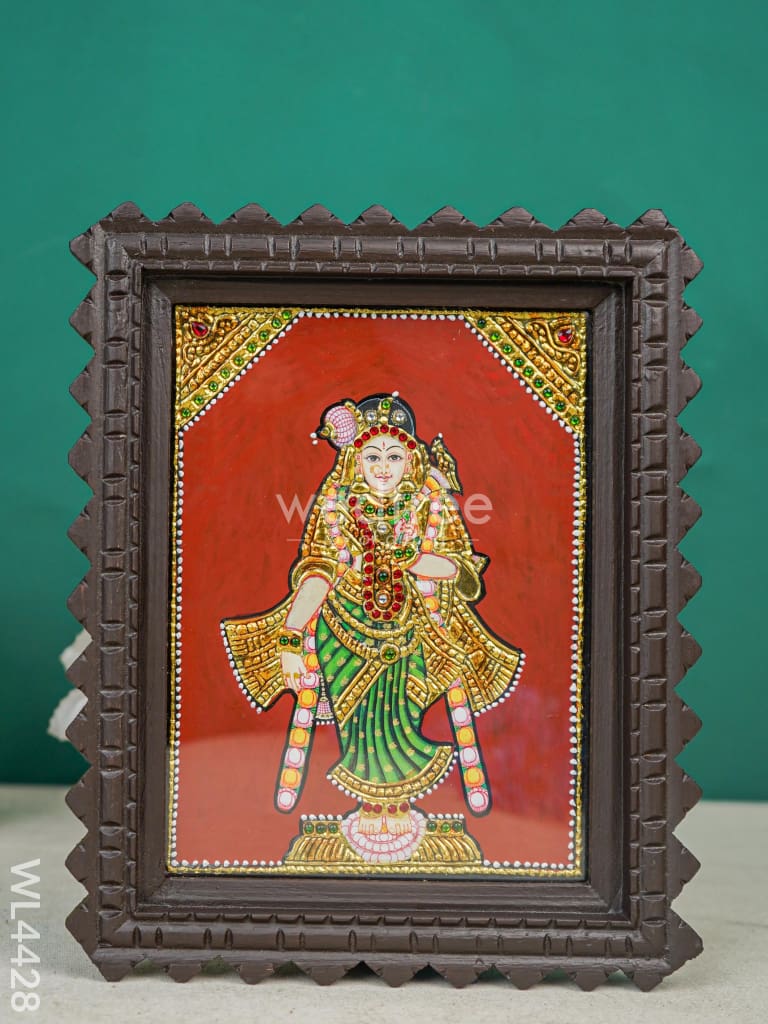 Andal Photo frame with Tanjore art work - Flat (Gold foil) - 8 x 6 inch - WL4428