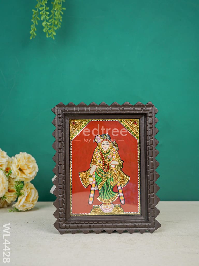 Andal Photo frame with Tanjore art work - Flat (Gold foil) - 8 x 6 inch - WL4428