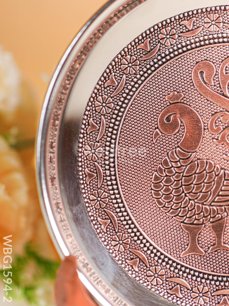 Annapkshi Oxidized Plate - 6 inch - Copper - WBG1594-2