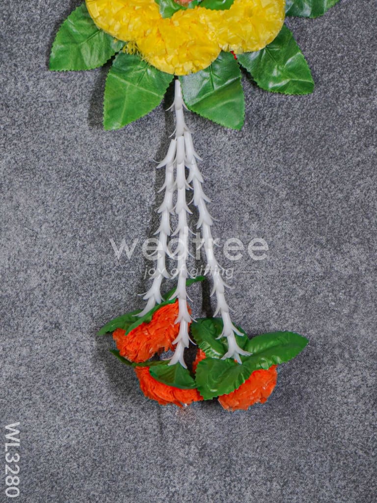 Artificial Flower with Leaf Wall Hanging - Set of 2 - WL3280