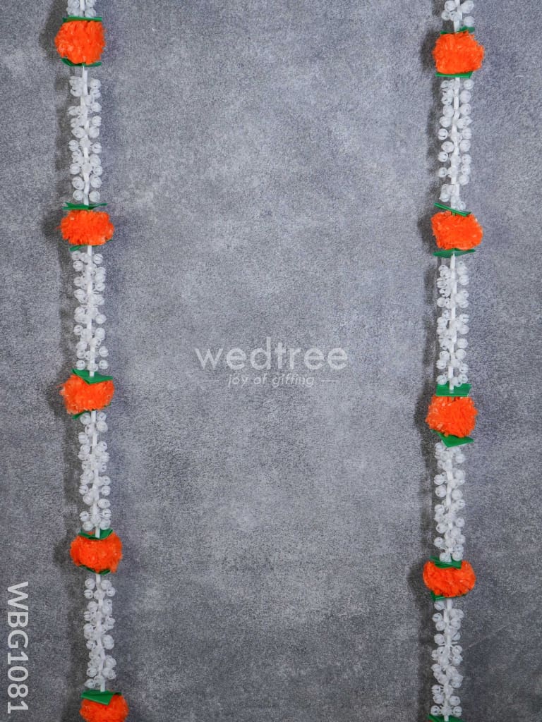 Artificial Marigold & White Flowers with Leaf Thoran - Set of 2 - WBG1081