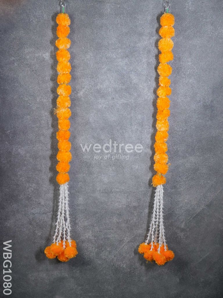 Artificial Yellow Marigold Garland Thoran - Set of 2- WBG1080