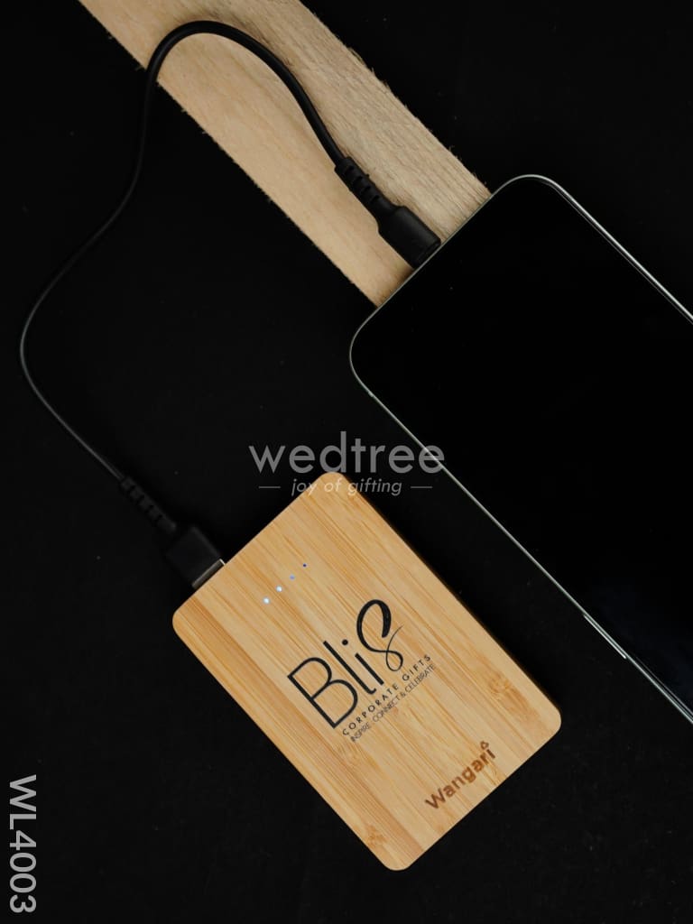 Bamboo Wireless Charger, USB Hub with Pen stand - 15 W - WL4003