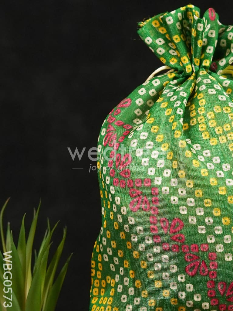 Bandhani Print String Bag (12x9) - WBG0573