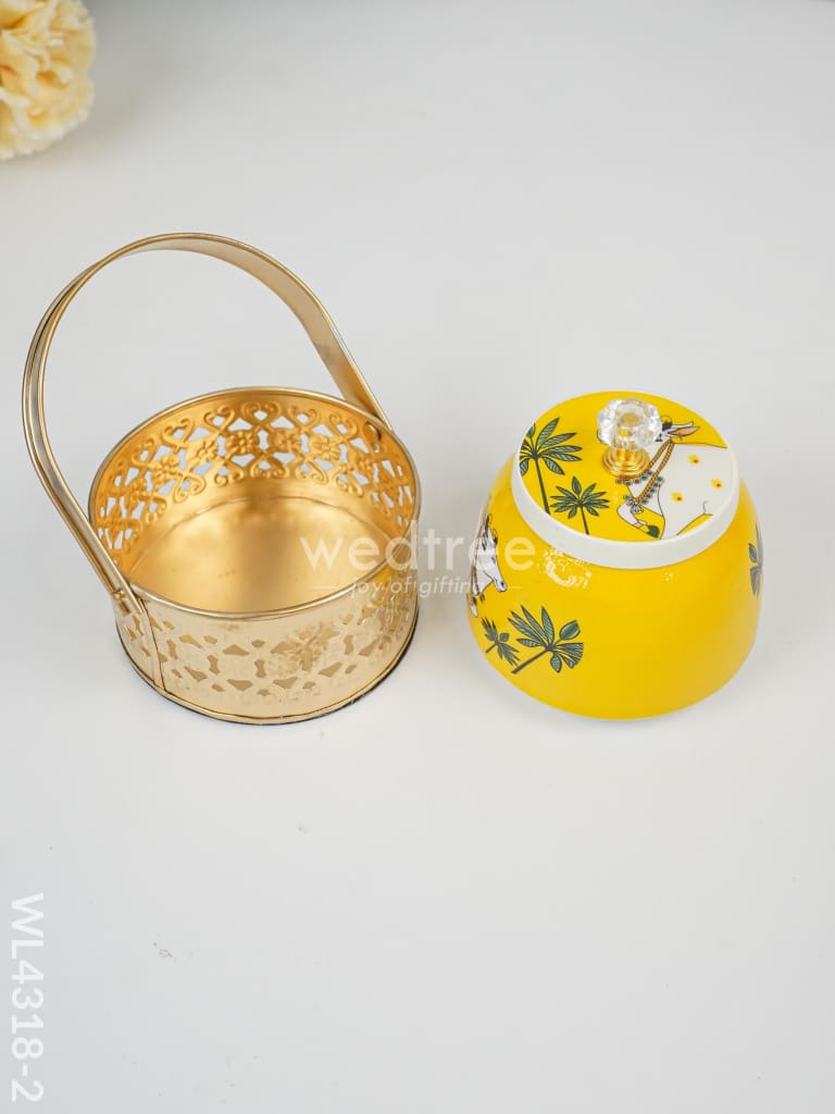 Basket With Tin Jar - WL4318