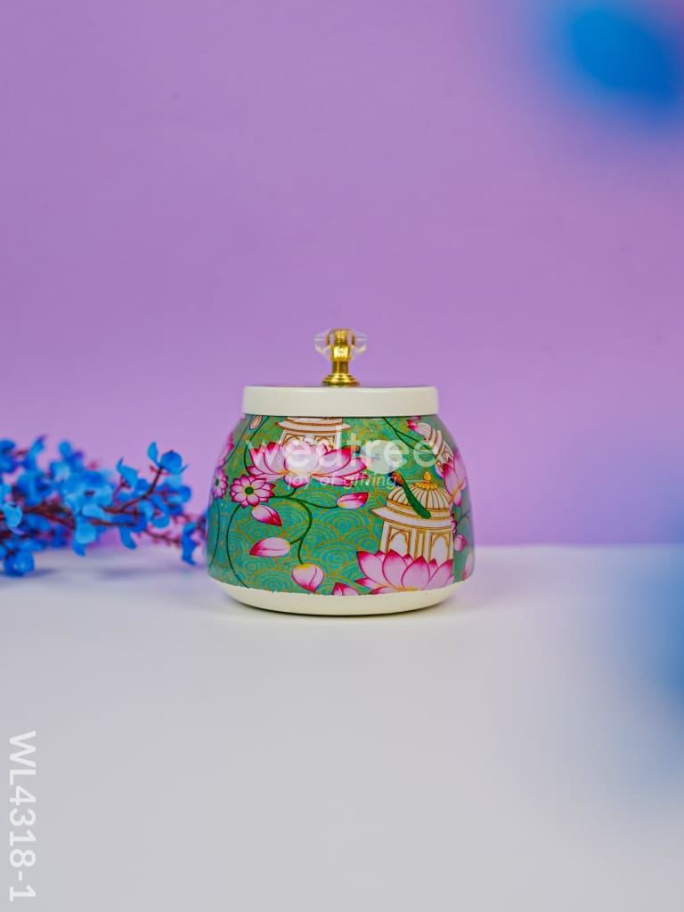 Basket With Tin Jar - WL4318