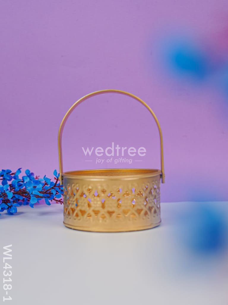Basket With Tin Jar - WL4318