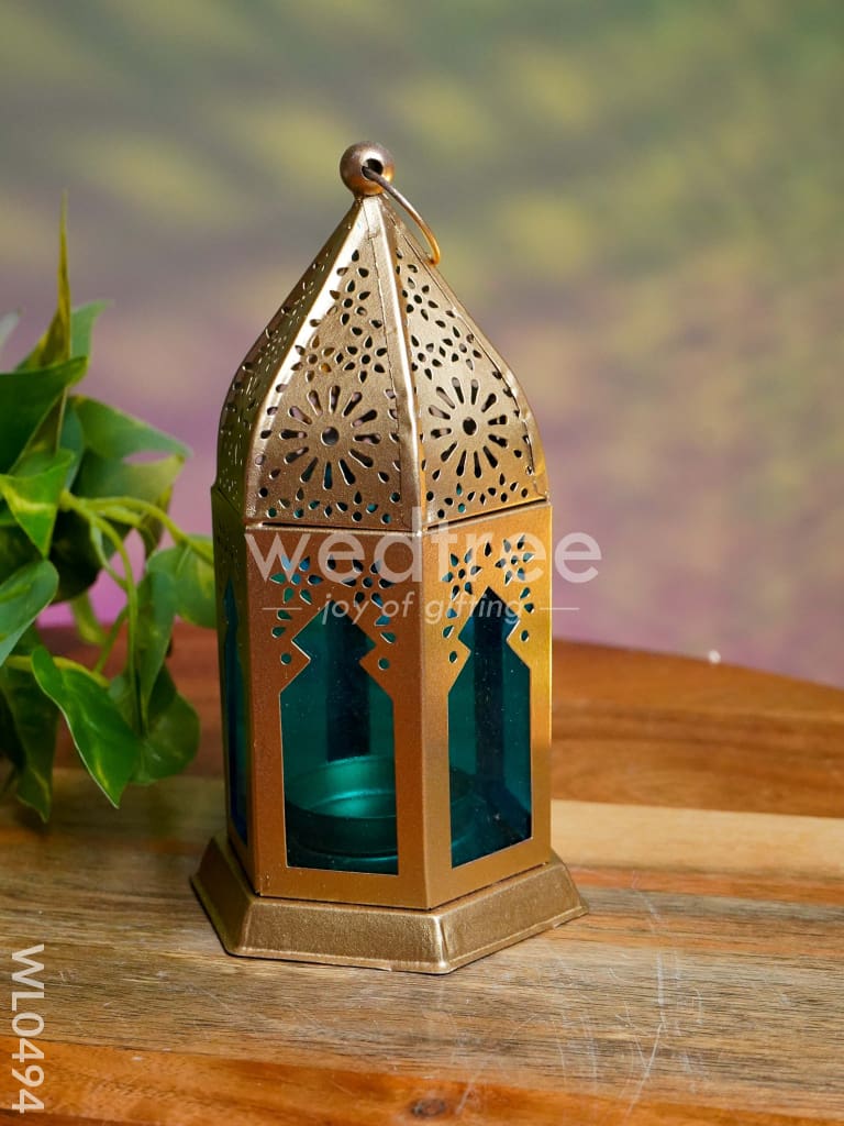 Blue Metal lantern - Set of 2 - WL0494