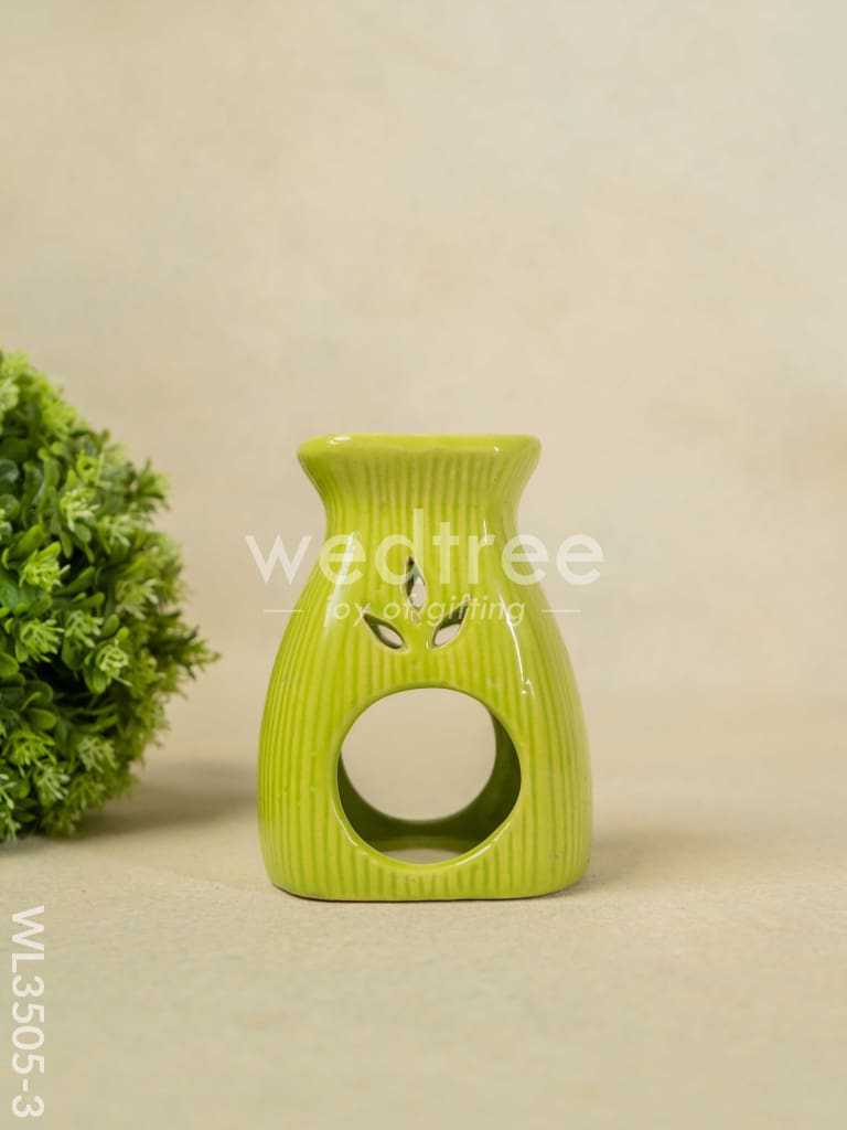 Blue Pottery Diffuser Candle Holder with Lemon Grass Oil and Incense Sticks - WL3505-3