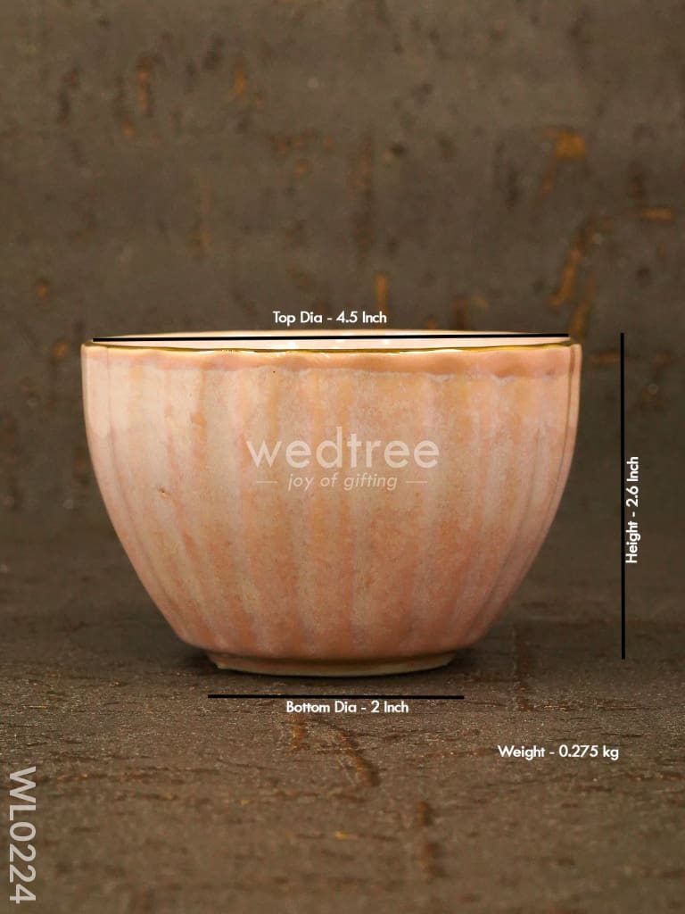 Bowl Antique (Light Pink & Gold) - Set of 2 - WL0224