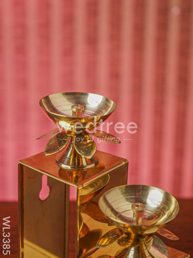 Brass 3 Step Diya Stand Wall Hanging - WL3385