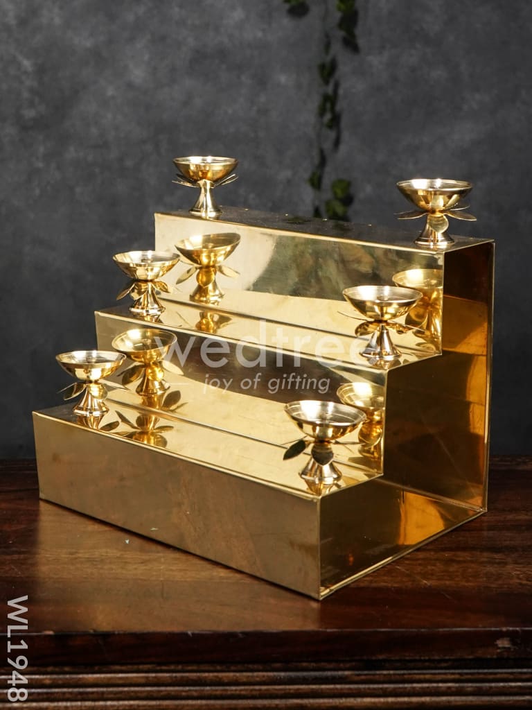 Brass 3 Step Golu Stand - WL1948