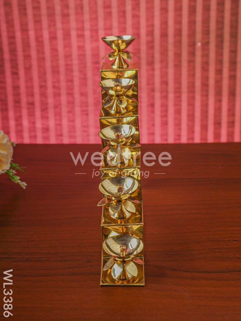 Brass 5 Step Diya Stand Wall Hanging - WL3386