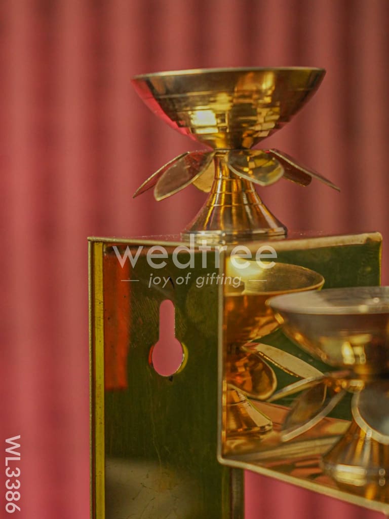 Brass 5 Step Diya Stand Wall Hanging - WL3386