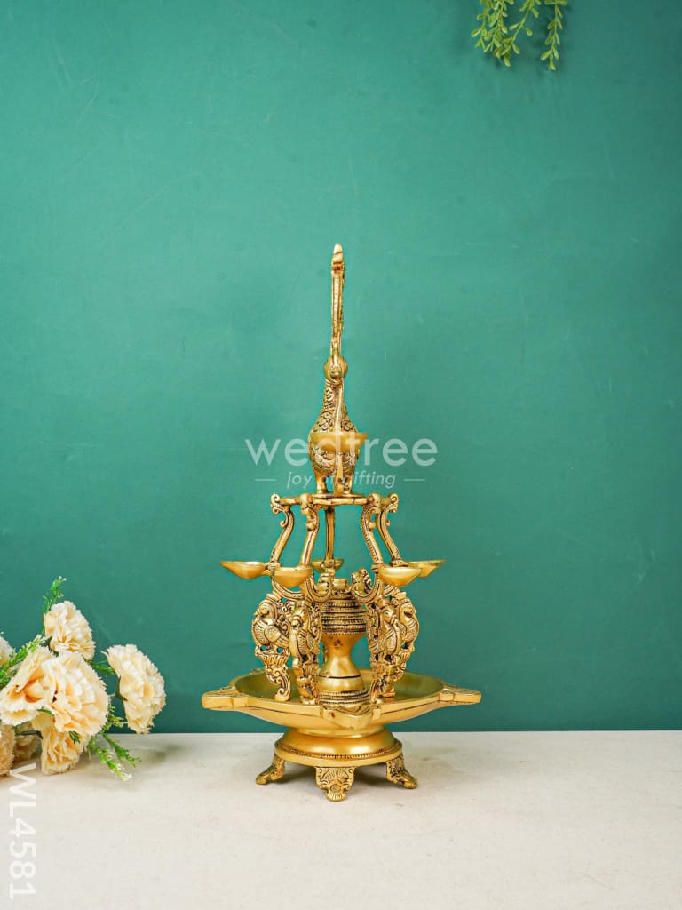 Brass Annapakshi 5 Face Diya - WL4581