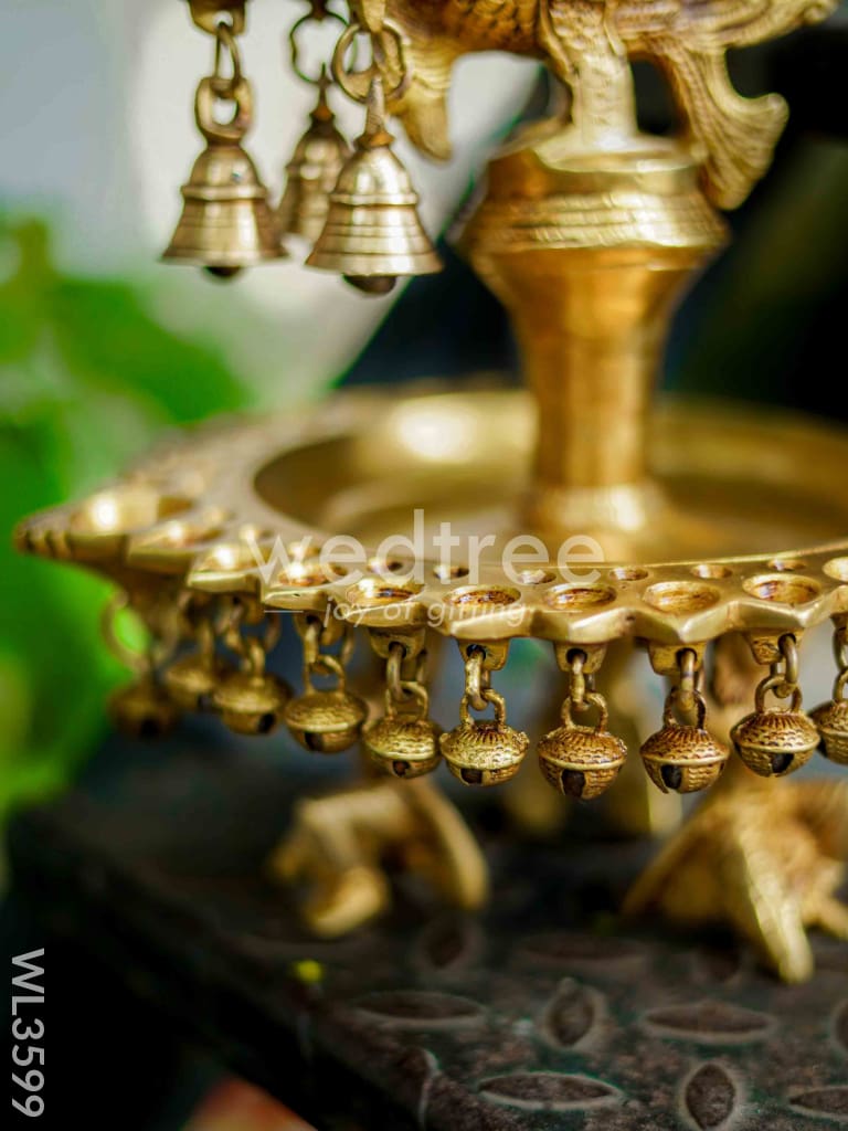 Brass Annapakshi Diya with Bells - WL3599
