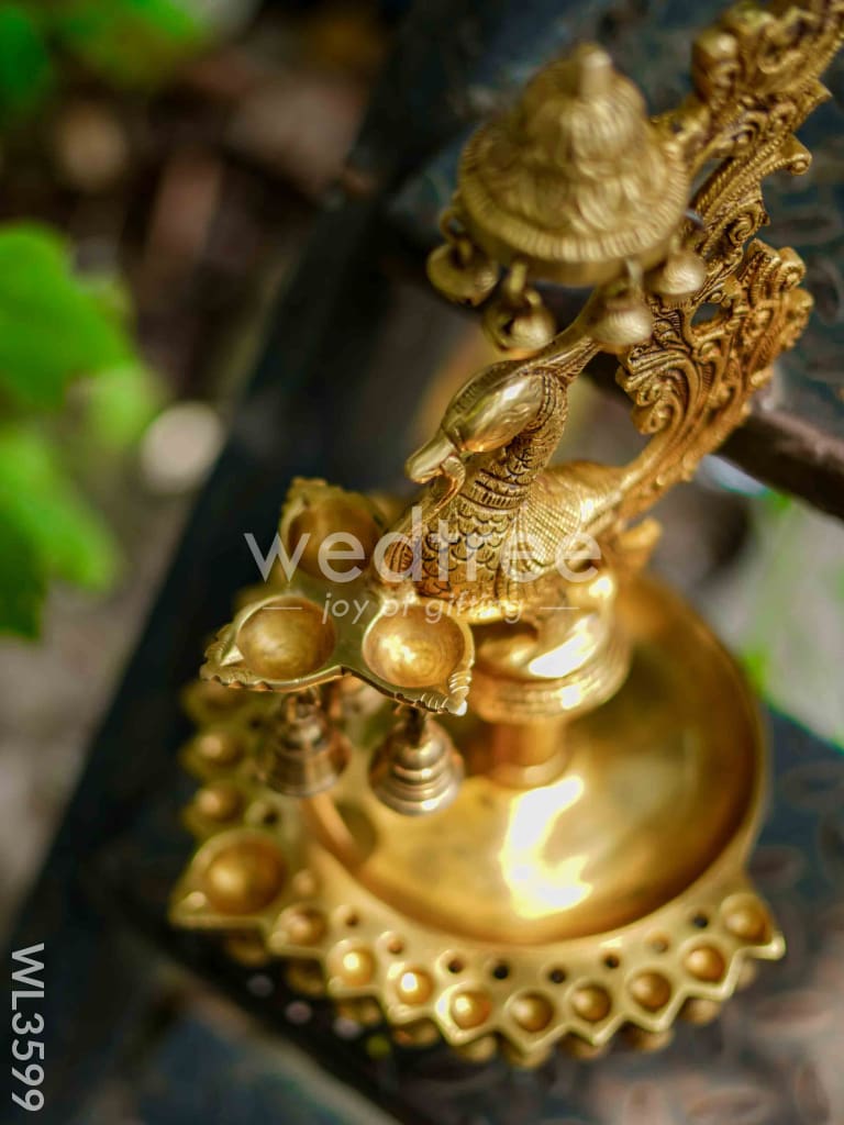 Brass Annapakshi Diya with Bells - WL3599