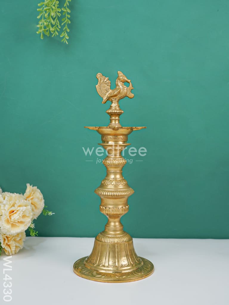 Brass Annapakshi Kuthu Vilakku Five Face Diya - WL4330