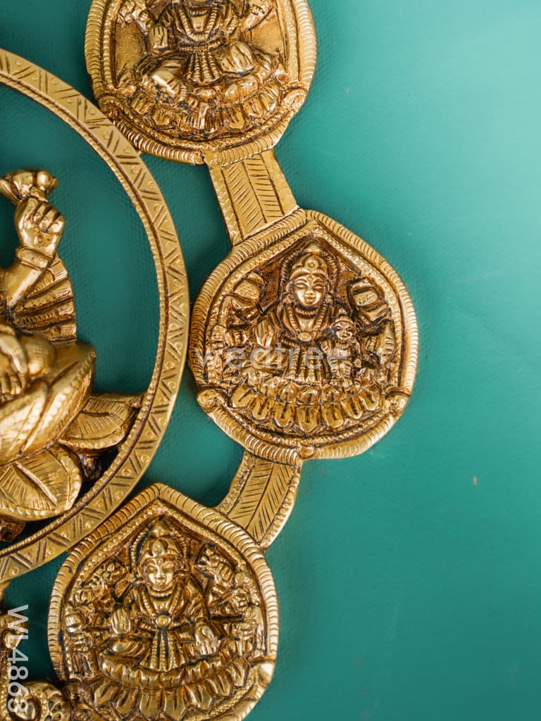 Brass Ashtalakshmi Wall Hanging - 12 inch - WL4863