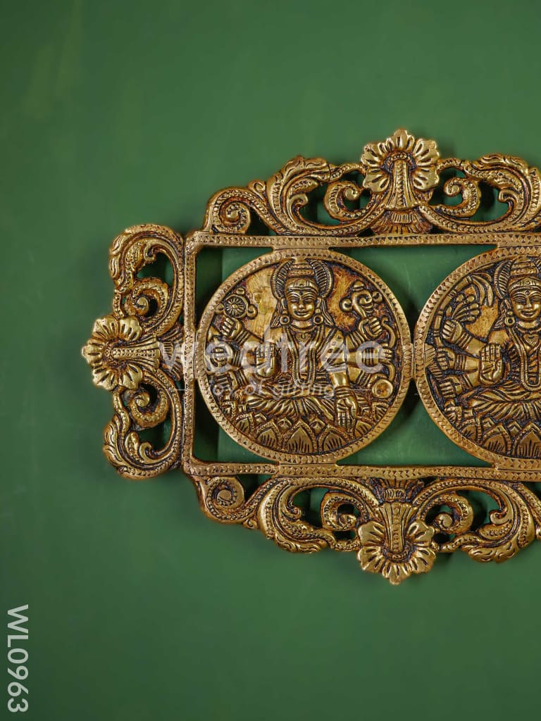 Brass Ashtalakshmi Wall Hanging - Brown Antique Finish - WL0963